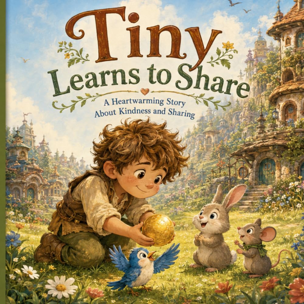 Tiny Learns to Share: A Cute Coloring Story Book for Kids Ages 3–8 About Sharing and Friendship (Tiny The Littlest Giant)