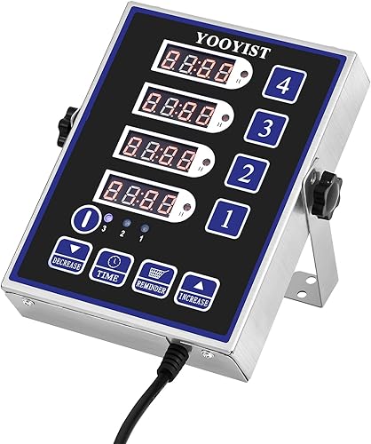 Miniatura 8 de Temporizadores de cocina comerciales de 4 canales, temporizador digital para restaurante, profesional, multicálculo, resistente, acero inoxidable,