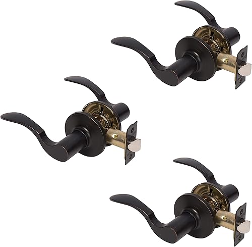 Miniatura 1 de Dynasty Hardware MON-82-12P - Juego de pasaje de palanca Monterey, bronce aceitado envejecido, paquete de contratista (paquete de 3)