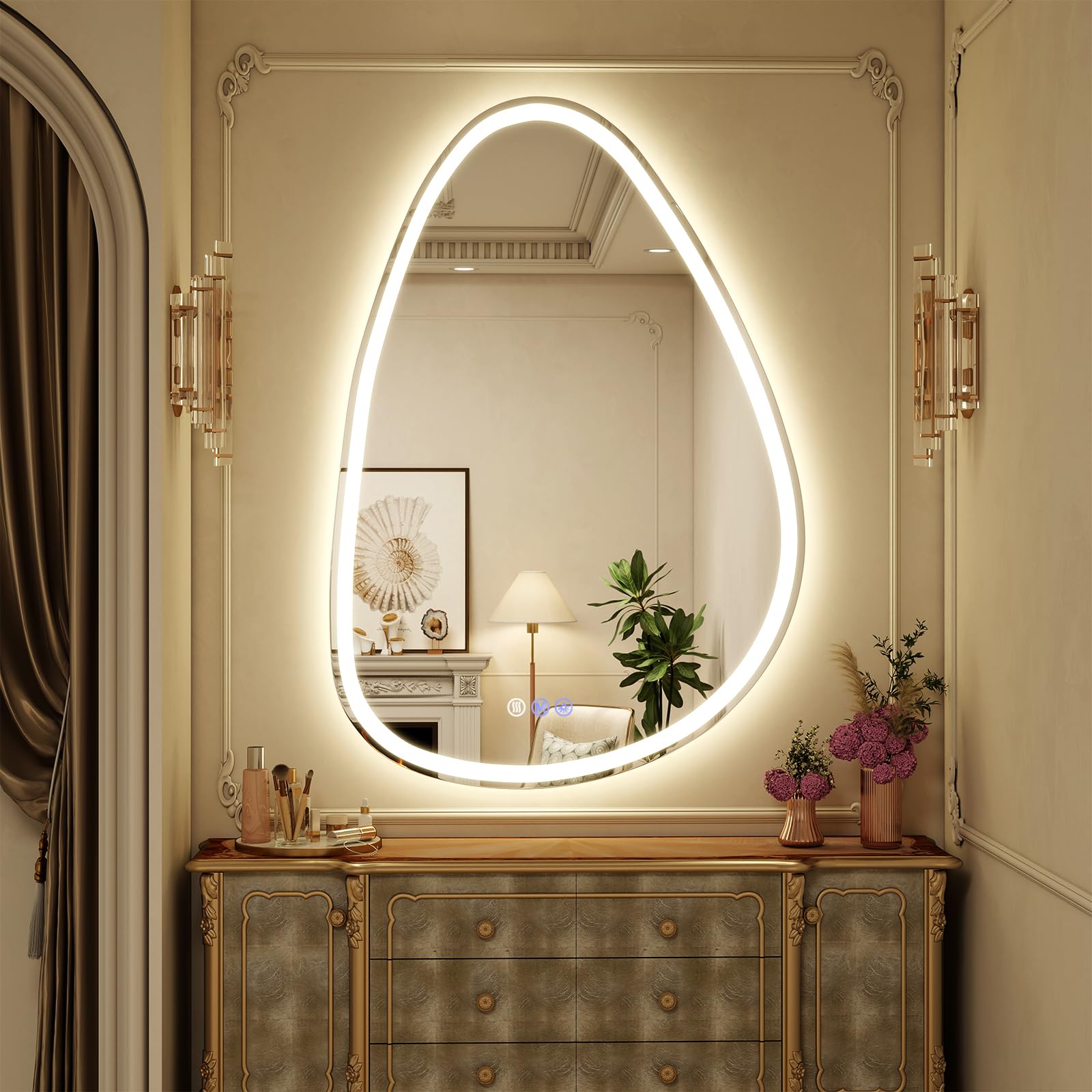 Koonmi Cloud LED Bathroom Mirror, 71 x 105 cm, Anti-Fog, Dimmable
