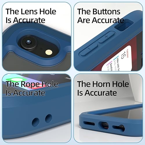 Miniatura 5 de WXR Funda para iPhone SE 20222020, iPhone 876S6, parachoques de silicona suave y parte trasera e interior de policarbonato duro transparente, funda