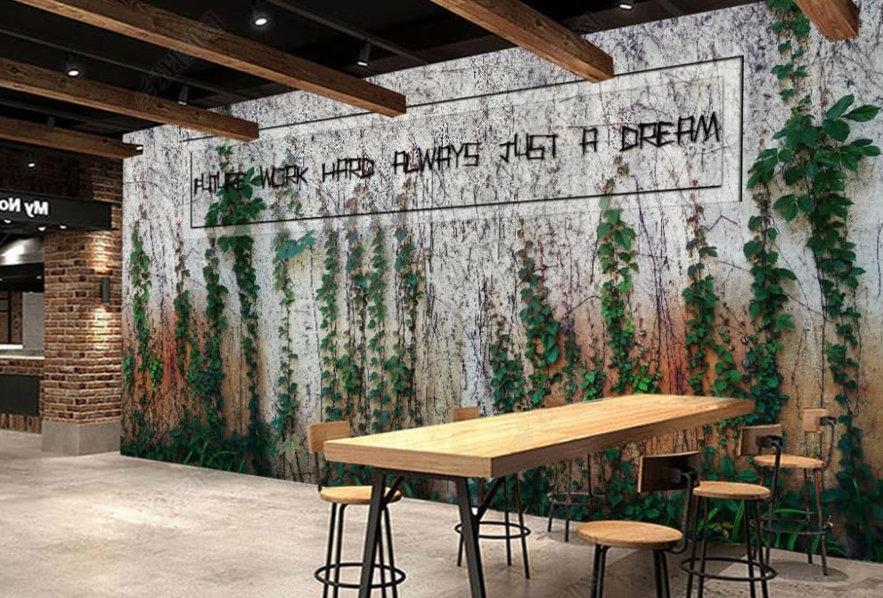Papier peint intissé briques vert cache les défauts mur