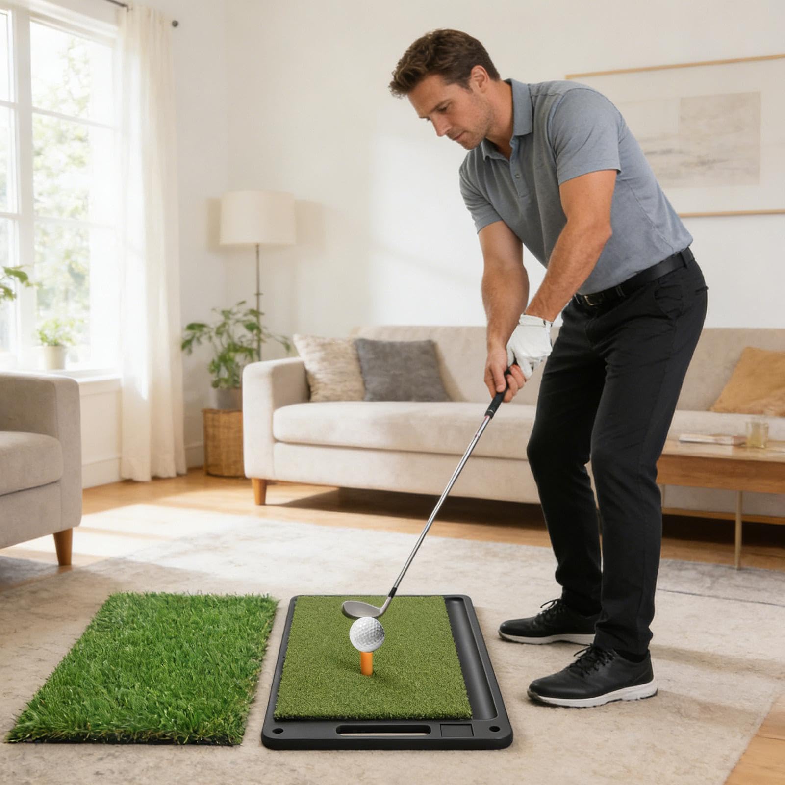 Alfombrilla Golf césped Artificial reemplazable Entrenamiento Engrosado