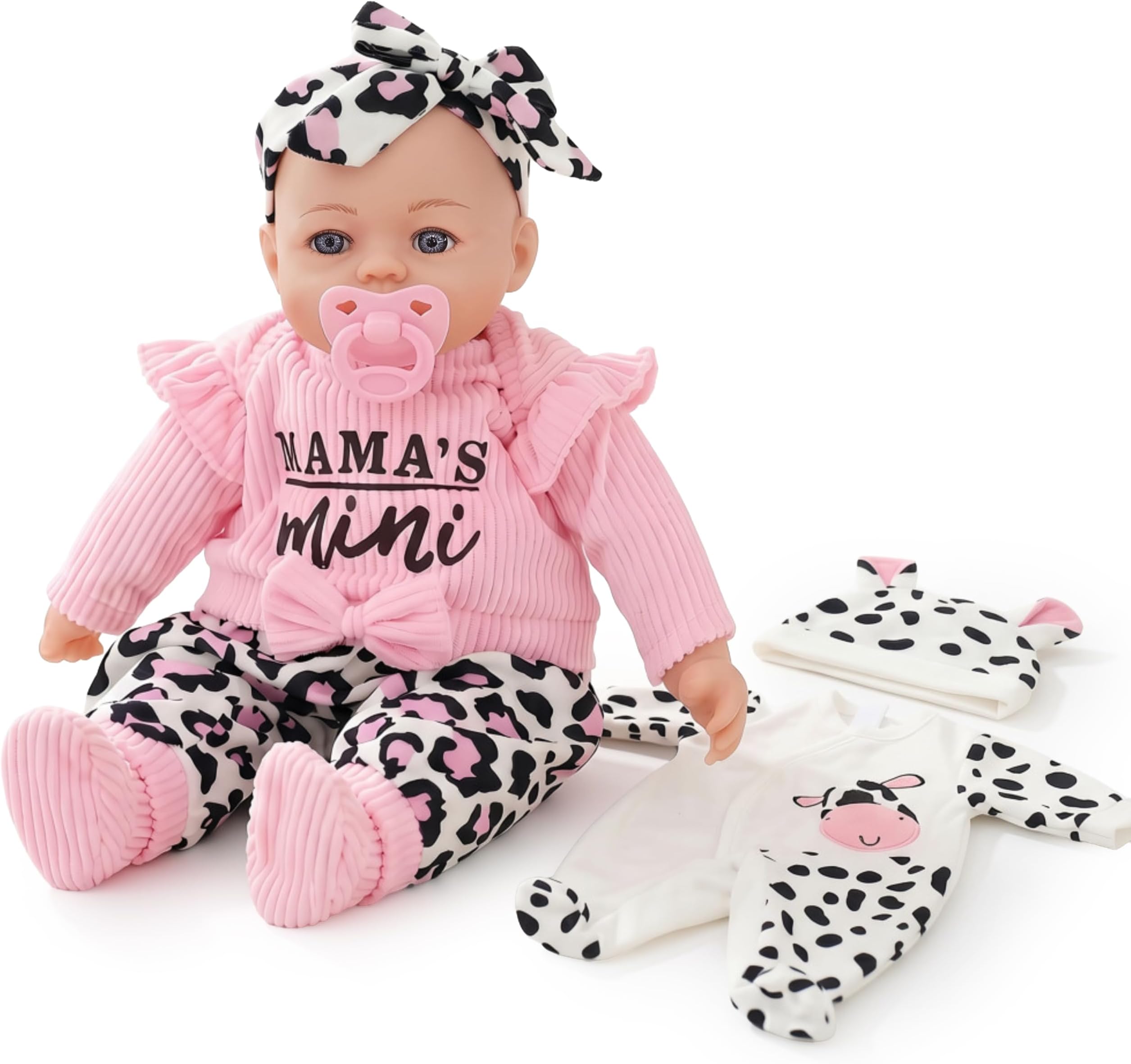 Bibi Doll 18" Baby Girl Doll - Lifelike, Soft Body with Dummy, Sounds & Two Sets of Clothes, Realistic Toy for Girls & Boys Aged 18 Months+