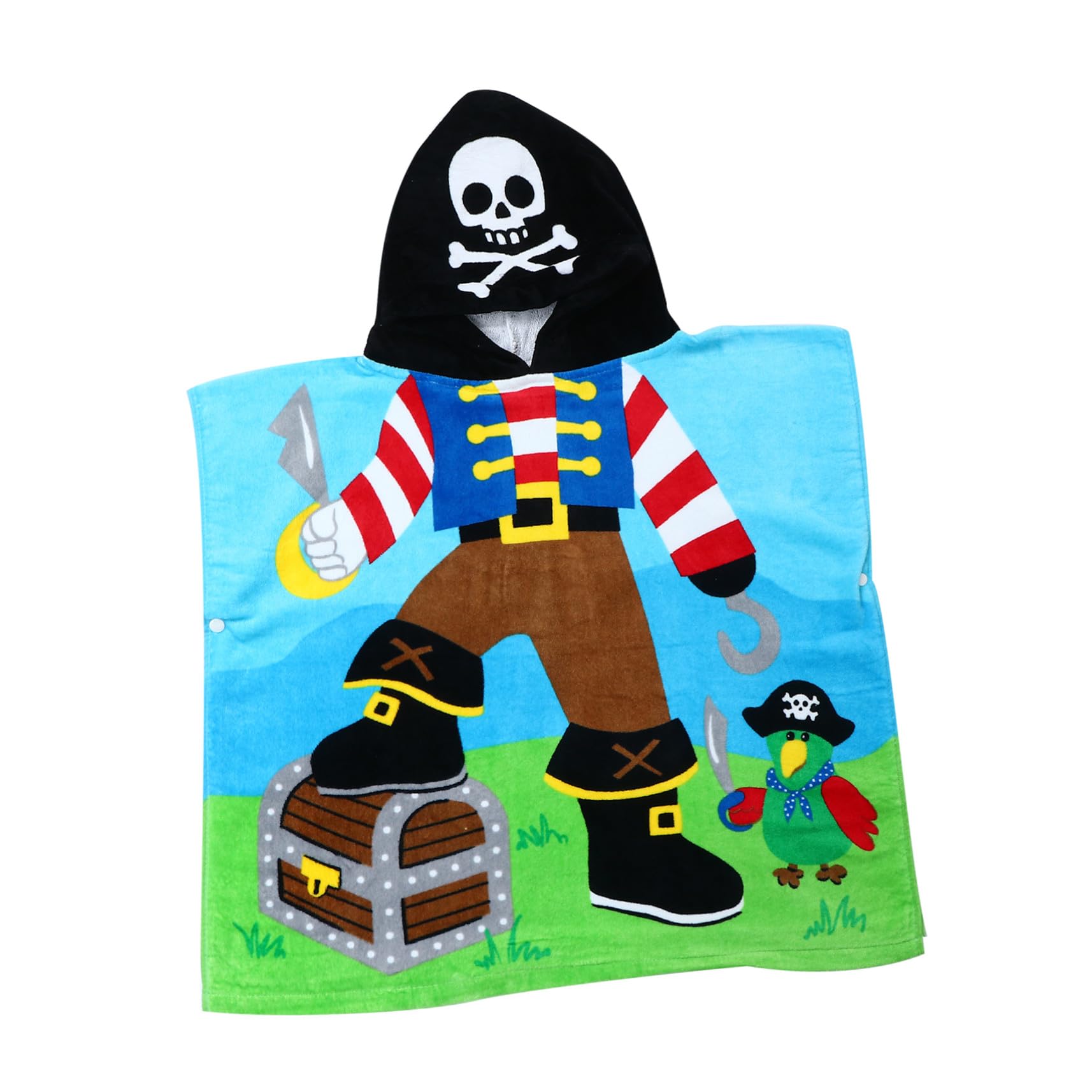 Serviette de Bain Absorbante à Capuche Motif Capitaine Pirate Peignoir en Coton Confortable pour Garçon et Filles pour Garçon et Fille Après