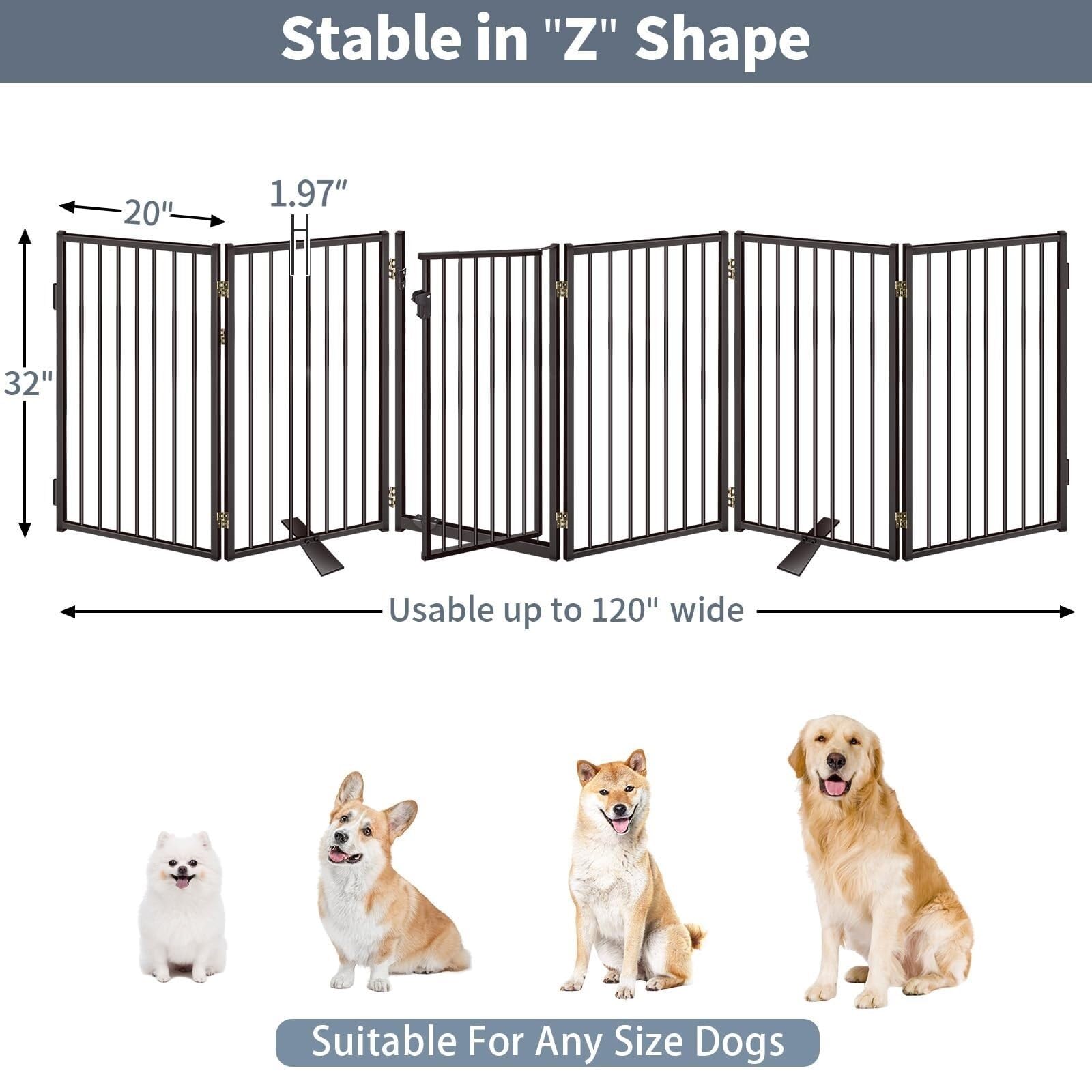Amazon.co.jp: 金属製自立式犬用ゲート ドア付き 屋外屋内兼用 自立式