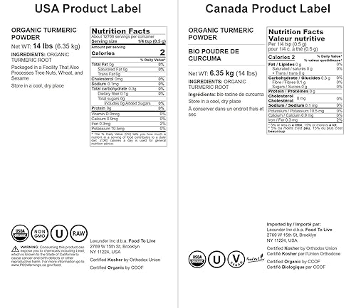 Miniatura 10 de Polvo de cúrcuma orgánica 8 onzas sin OMG raíz de cúrcuma finamente molida pura kosher vegana a granel Especias fragantes Rico en curcumina Ideal