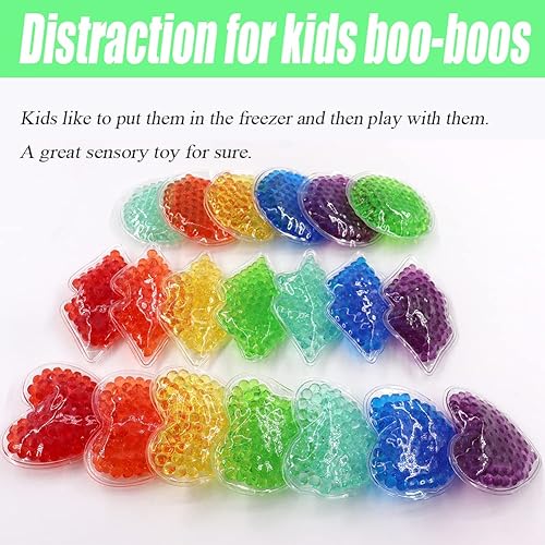 Miniatura 5 de Paquetes de hielo pequeños, bolsas de hielo Boo Boo para lesiones, reutilizables, paquetes fríos y calientes, compresas frías a granel para aliviar