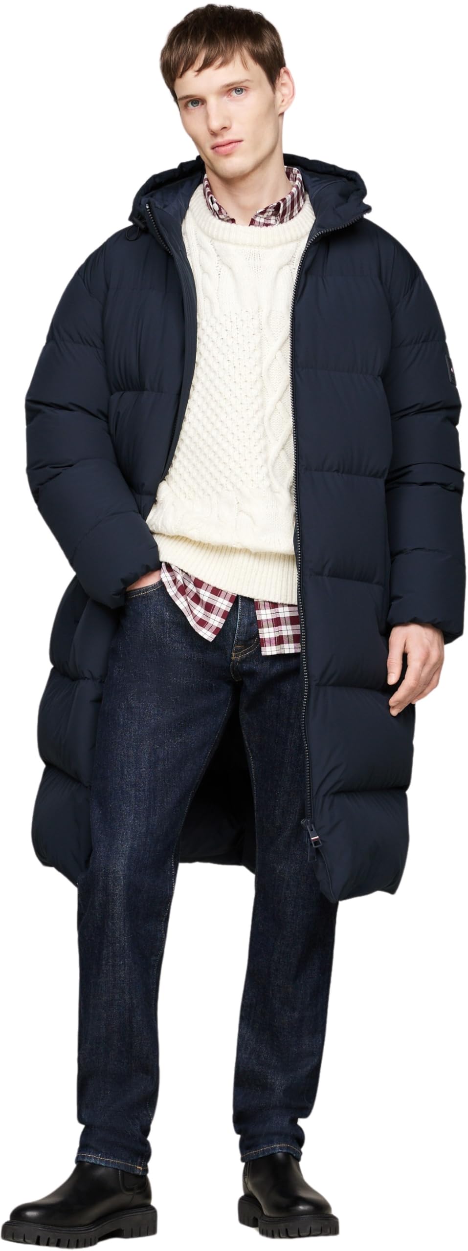 Tommy Hilfiger Men’s Down Parka with Hood, Blue (Desert Sky), M