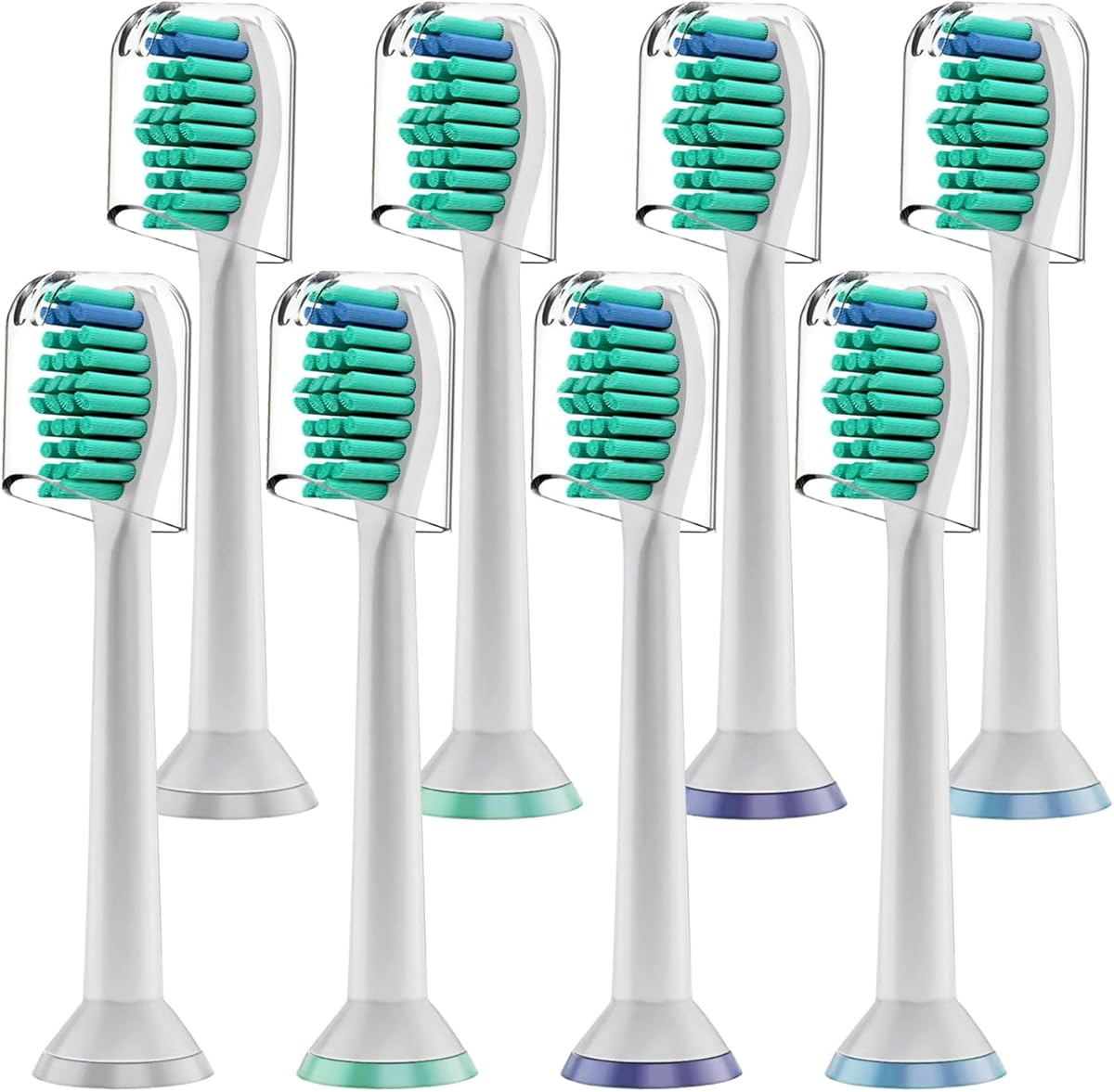 Replacement Brush Heads, Compatible with Philips Sonicare Electric Toothbrushes, Classic Toothbrush Heads HX6014, Fit The Models of HX3/HX6/HX9/HX8/HX7 Series (8 Pack in White)