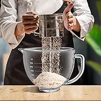 Vista 6 de Kitchenaid - Cuenco para batidoras de pie de 4.5 cuartos y 5 cuartos de galón, cuenco de vidrio con tapa y marcas de medición