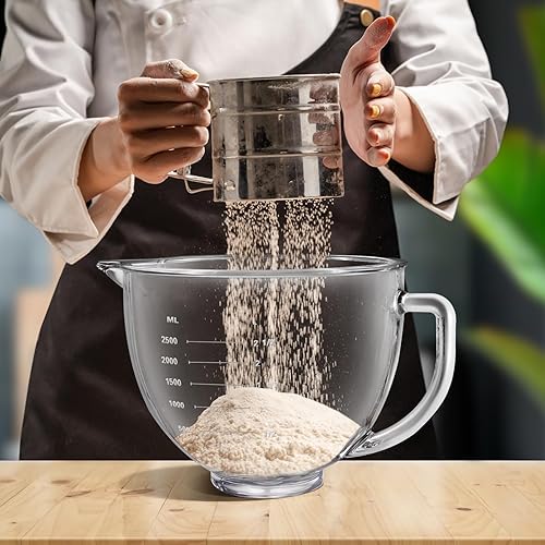 Miniatura 6 de Kitchenaid - Cuenco para batidoras de pie de 4.5 cuartos y 5 cuartos de galón, cuenco de vidrio con tapa y marcas de medición