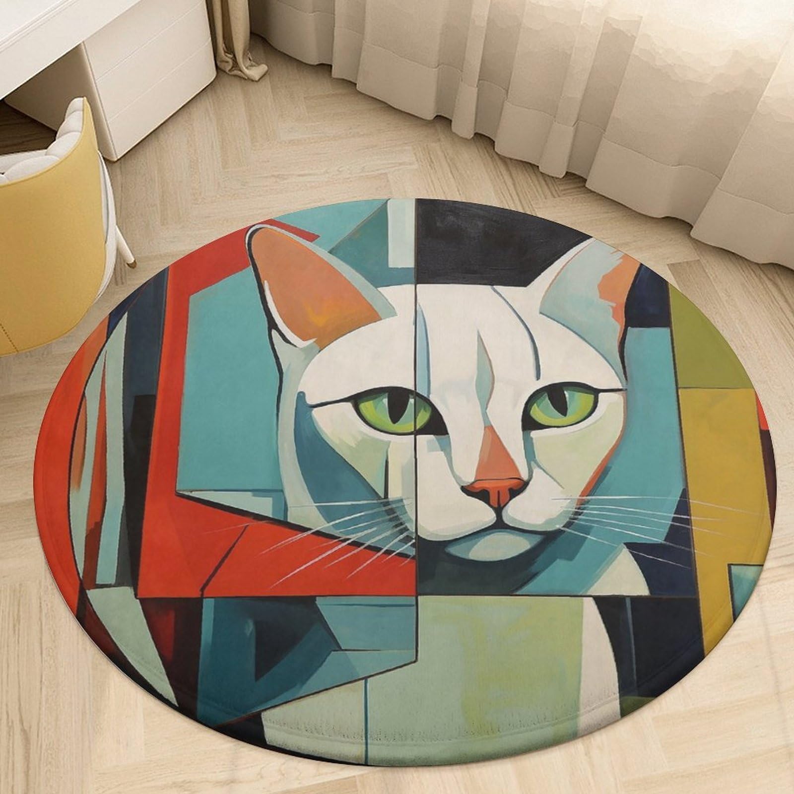 Tapis géométrique en velours corail doux d'épaisseur 0,6 cm pour chambre