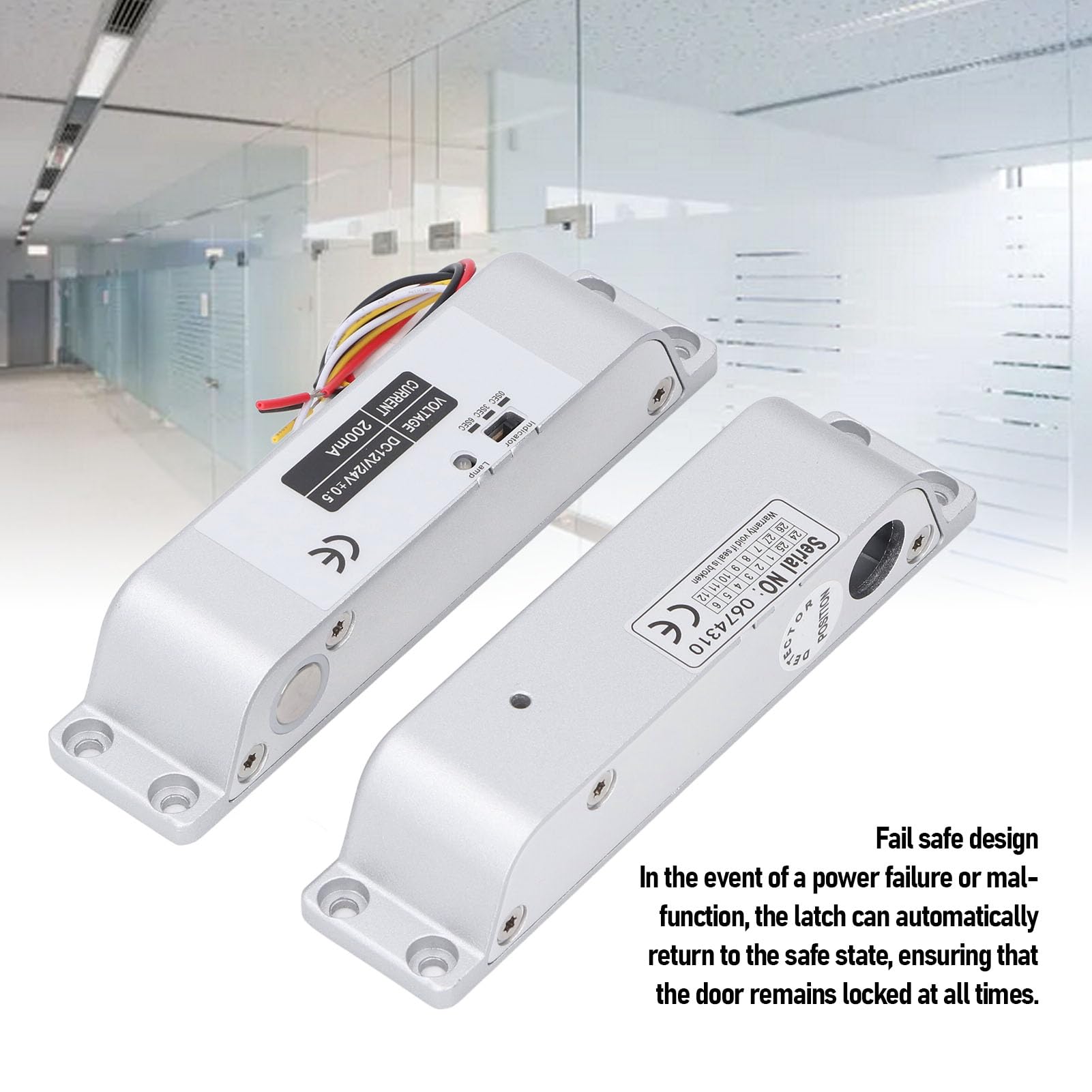 Bolla de Pernos de Caída Eléctrica, CC de 12v 24 V Fail Caferes Modo NC Bloqueo de Puerta Electrónica Puerta de Seguridad de Control de Acceso Puerta de Seguridad con Láminas de