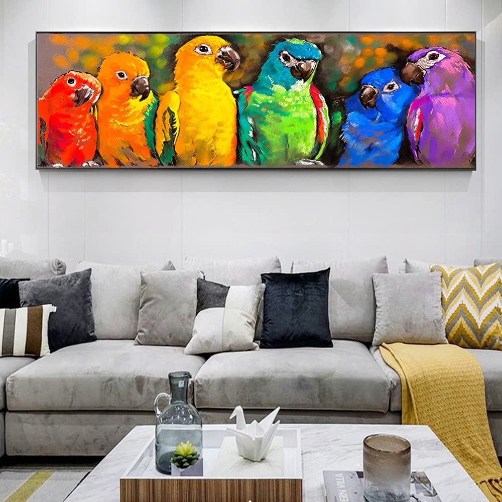 Peinture Diamant Perroquet 80x220 cm, kit complet de broderie 5D pour grand décor mural