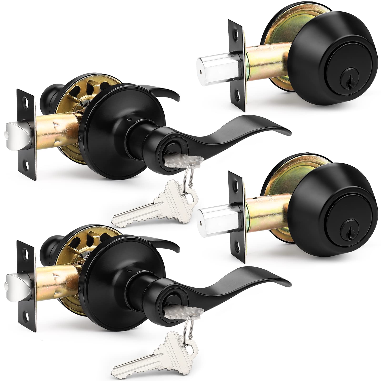 Probrico Door Handle Set - Satin Nickel -22