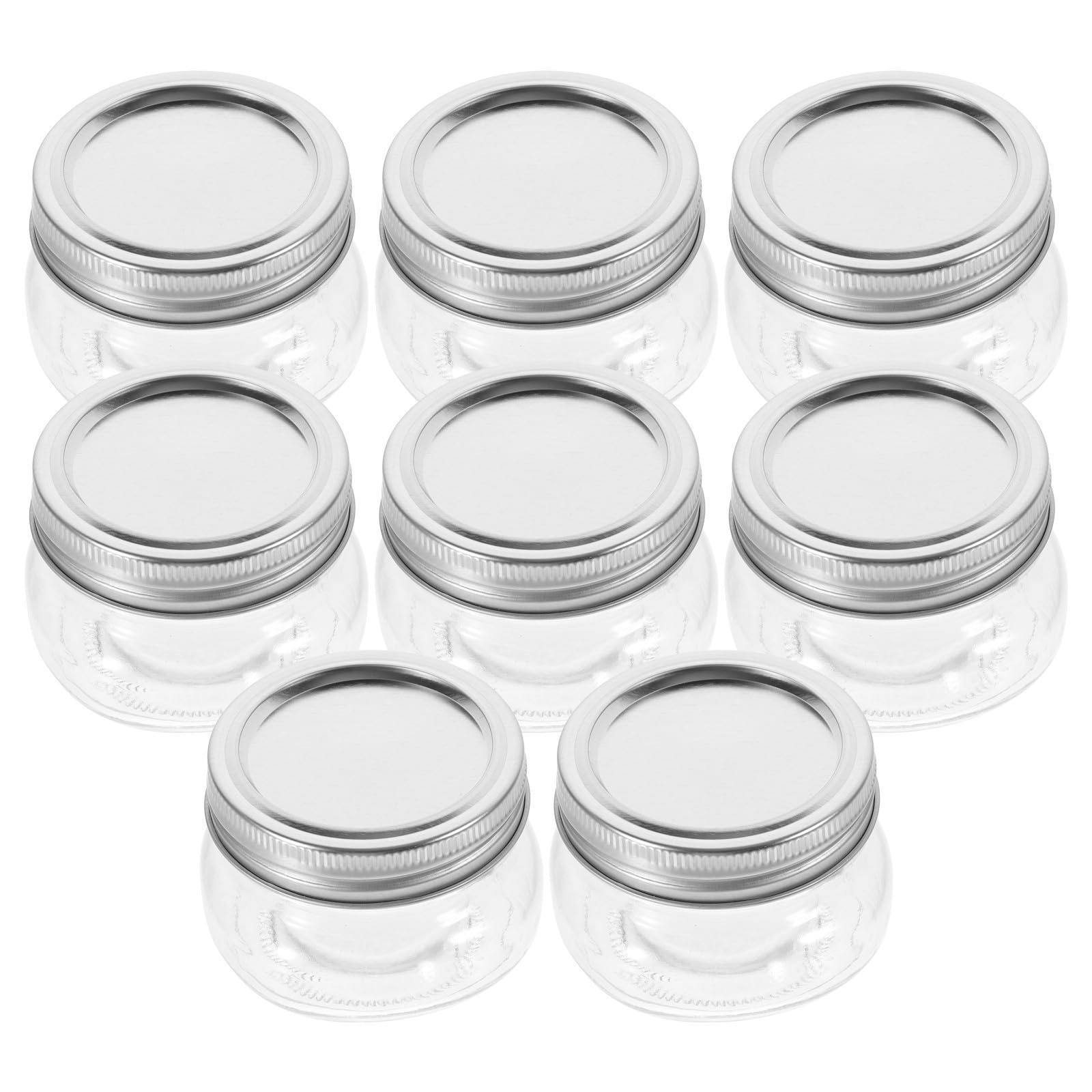 Tarros pequeños de vidrio herméticos: pack de 8 frascos de 150ml reutilizables y fáciles de lavar