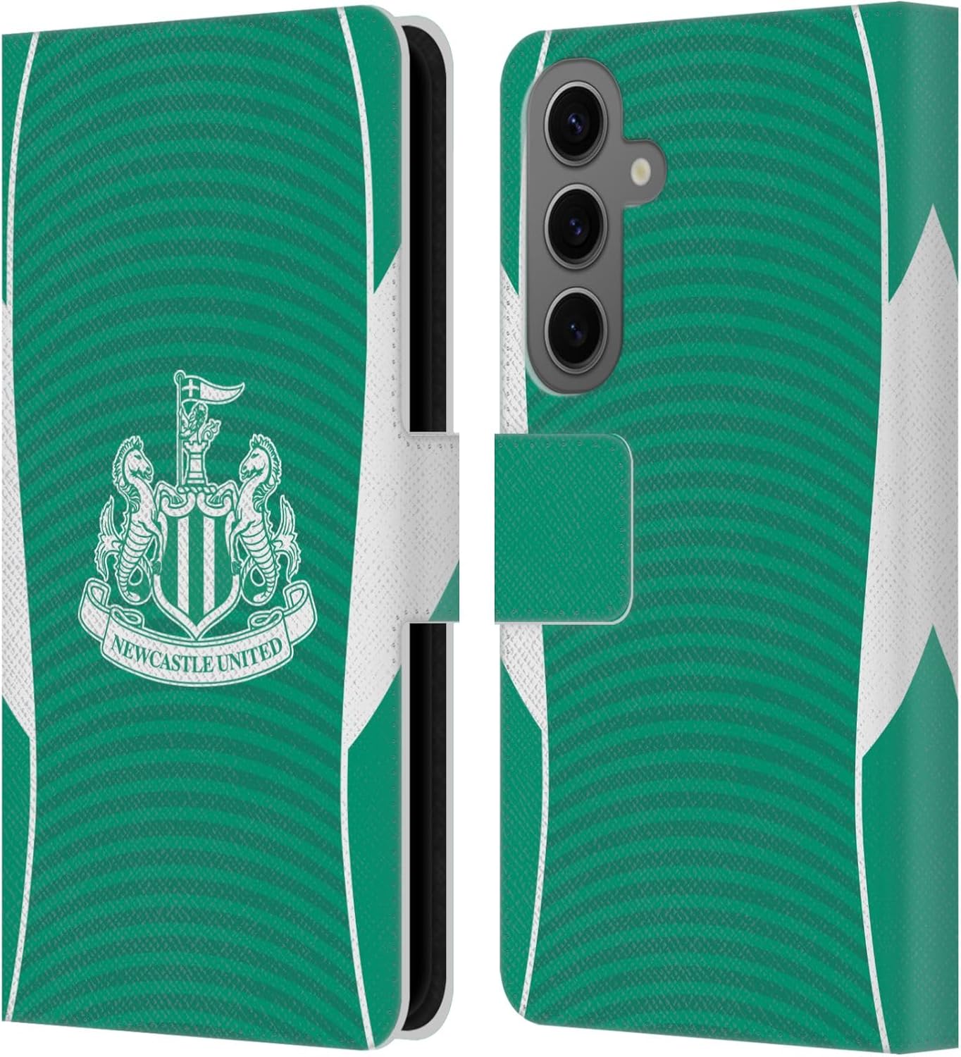 Head Case Designs Officially Licensed Newcastle United Football Club Away 2025/26 Crest Kit Leather Wallet Case Compatible with Samsung Galaxy S25