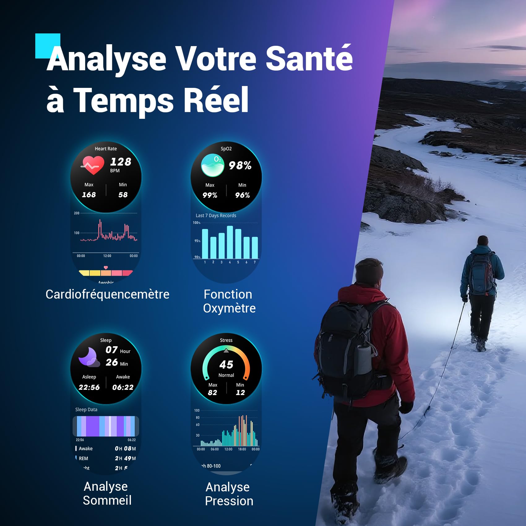 Blackview Montre Connectée Homme, Illumination,Batterie 100 Jours, Écran Tacile 1.45" TFT, Appel Bluetooth, Cardiofréquence, Analyse Sommeil, 100+ Modes Sport,Étanche IP68, pour iOS Android