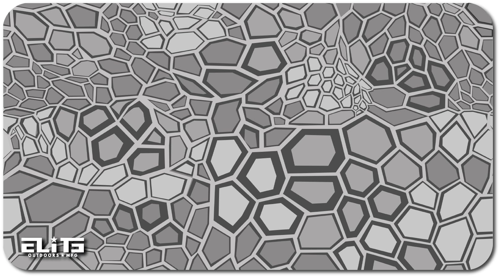 Elite Outdoors MFG | Abstract Snakeskin Gun Cleaning Mat | Geometric Camo Design | Neutral Grey Shades | Made in The USA | Size 12x22 inches