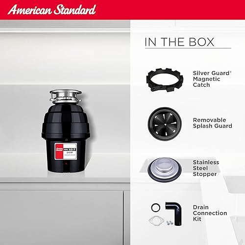 Miniatura 7 de American Standard 10-US-AS-7 - Triturador de basura, 34 HP, color negro