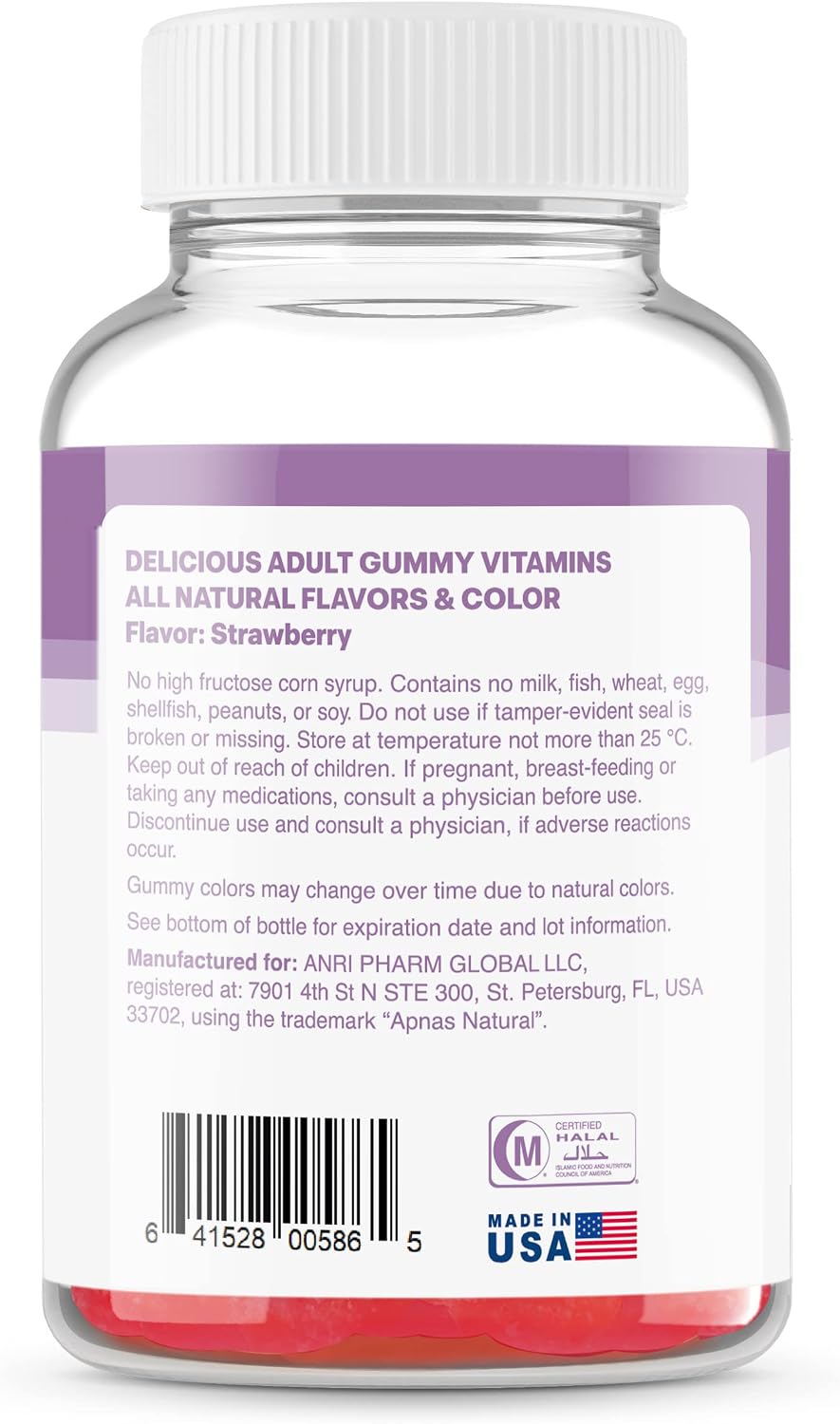Apnas Natural Biotin 5000 mcg Gummies, Biotin Vitamins for Hair, Skin and Nails
