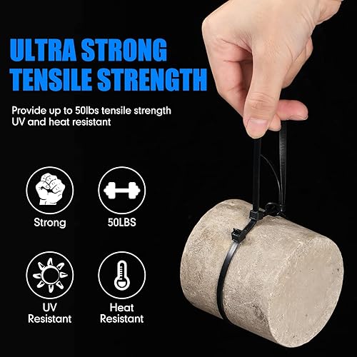 Miniatura 3 de 3000 piezas bridas para cables resistentes a granel, bridas de nailon autobloqueantes para plantas, jardinería, agricultura, rejilla, valla de pared