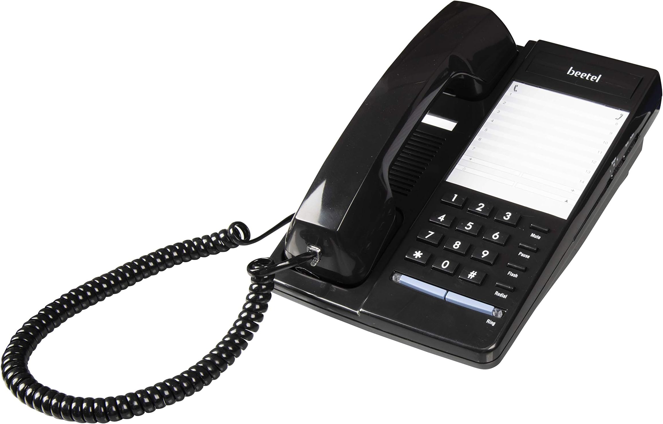 Beetel B70 Corded Landline Phone, Ringer Volume Control,LED for Ring Indication, Stylish Design with 7 Numbers Note pad,Clear Call Quality,Mute/Pause/Flash/Redial Function (Made in India)(Black)(B70)