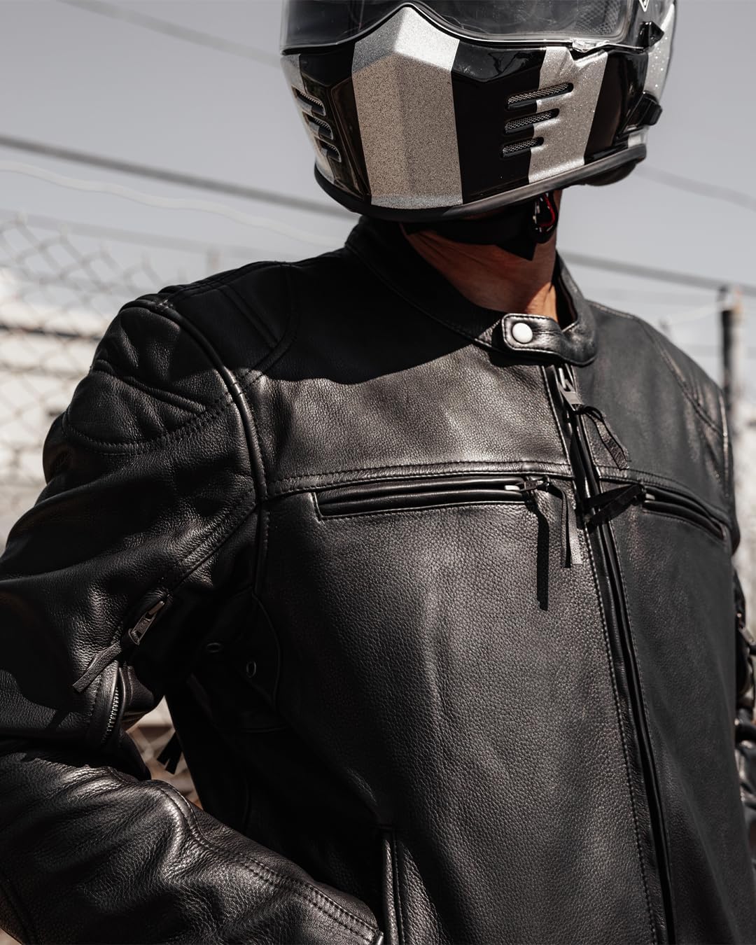 First Mfg Co - Top Performer - Men's Motorcycle Biker Riding Leather Jacket - Image 3