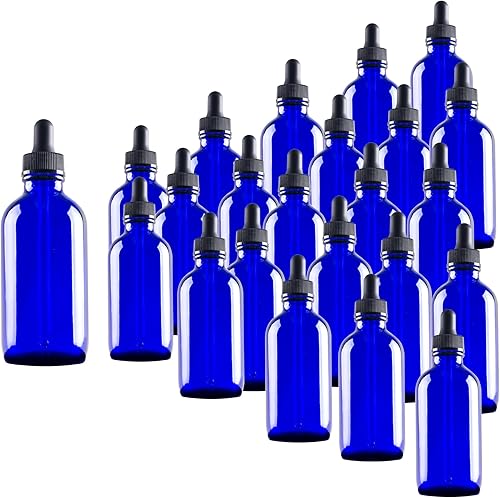 Miniatura 25 de Paquete de 48 Botellas Cuentagotas de Vidrio Transparente de 1 oz, Botellas Cuentagotas con Cuentagotas de Vidrio para Aceites Esenciales, Perfumes
