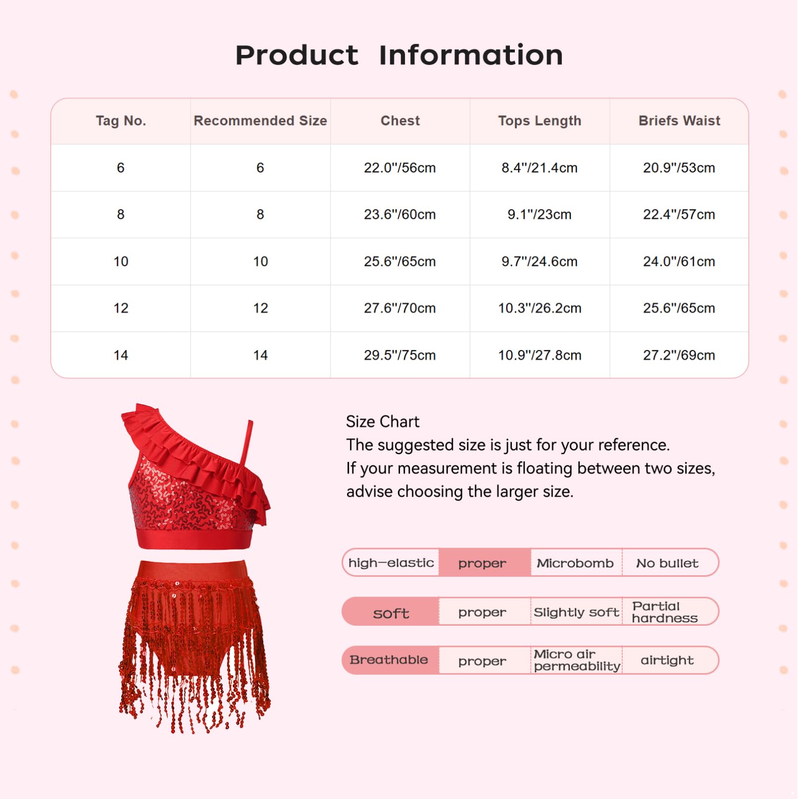 YiZYiF Ragazze Costume da Ballo con Paillettes 2 Pezzi Abito da Ballo Latino Americano Crop Top + Slip con Nappe