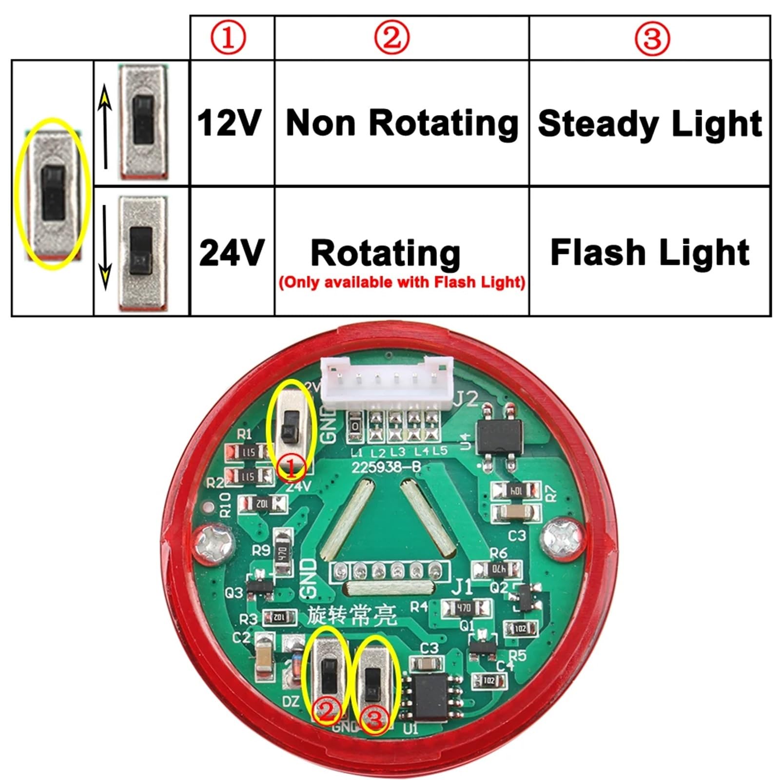 Przemysłowe światło ostrzegawcze LED czerwone bursztynowe zielone światło LED do maszyny DC12/24V stałe/lampa błyskowa AC220V ostrzegawcza lampka ostrzegawcza alarm sygnał 1 szt. (1 z Buzzer-niebieski