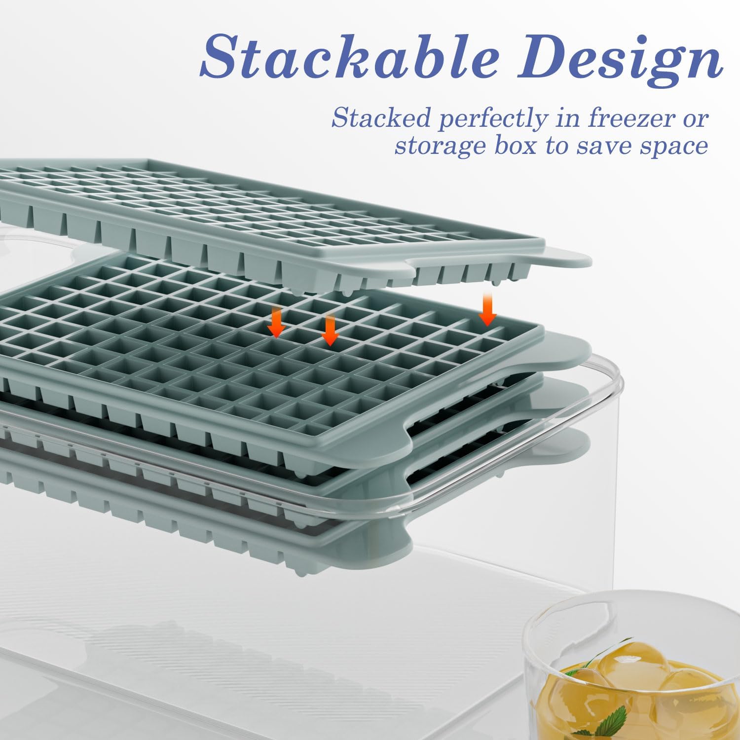 Compact Nugget Ice Tray System for Easy Storage