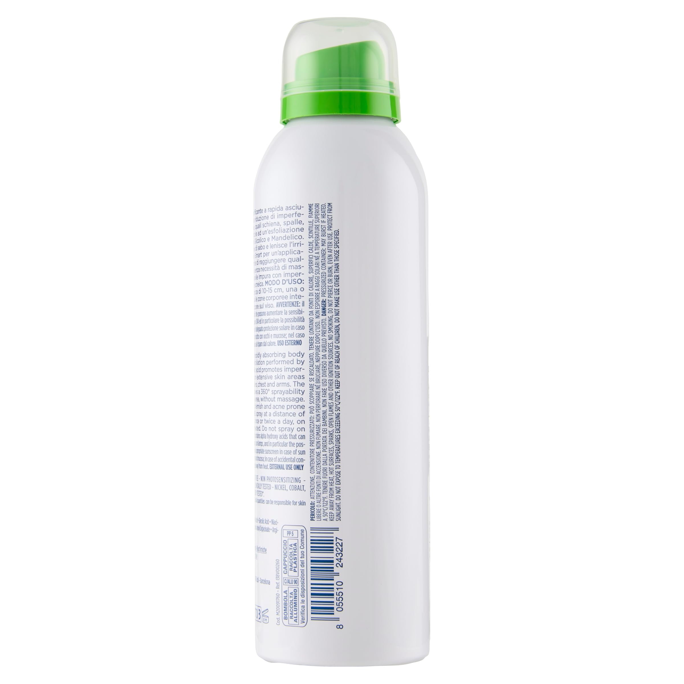 Rilastil Acnestil Spray Corpo Purificante e Anti-imperfezioni, Sebonormalizzante, Lenitivo con Niacinamide, Acido Glicolico e Acido Mandelico, 150 ml
