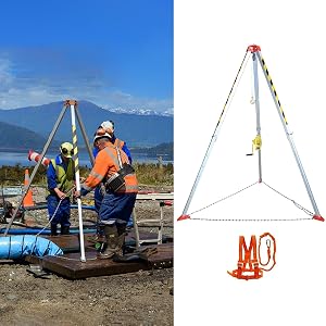 Sewerage Adjustable Confined Space Tripod with Safe Belt Fire Rescue Equipment for Cable Trench Well Tunnel Aluminum Expandable