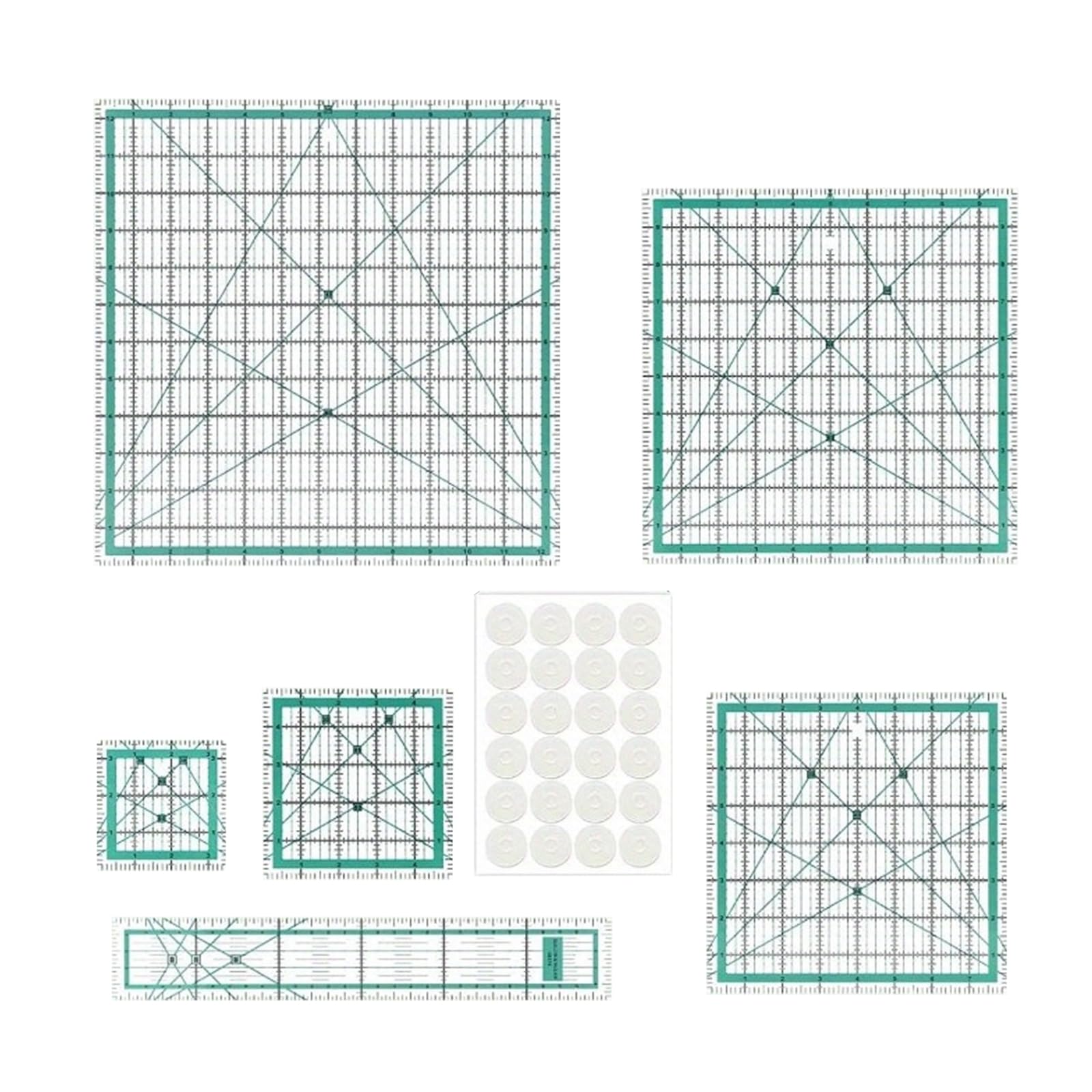 6 Pieces Sewing Ruler Set Transparent Acrylic Quilting Template Patchwork Ruler Fabric Cutting Western Sewing Measurement Transparent Acrylic