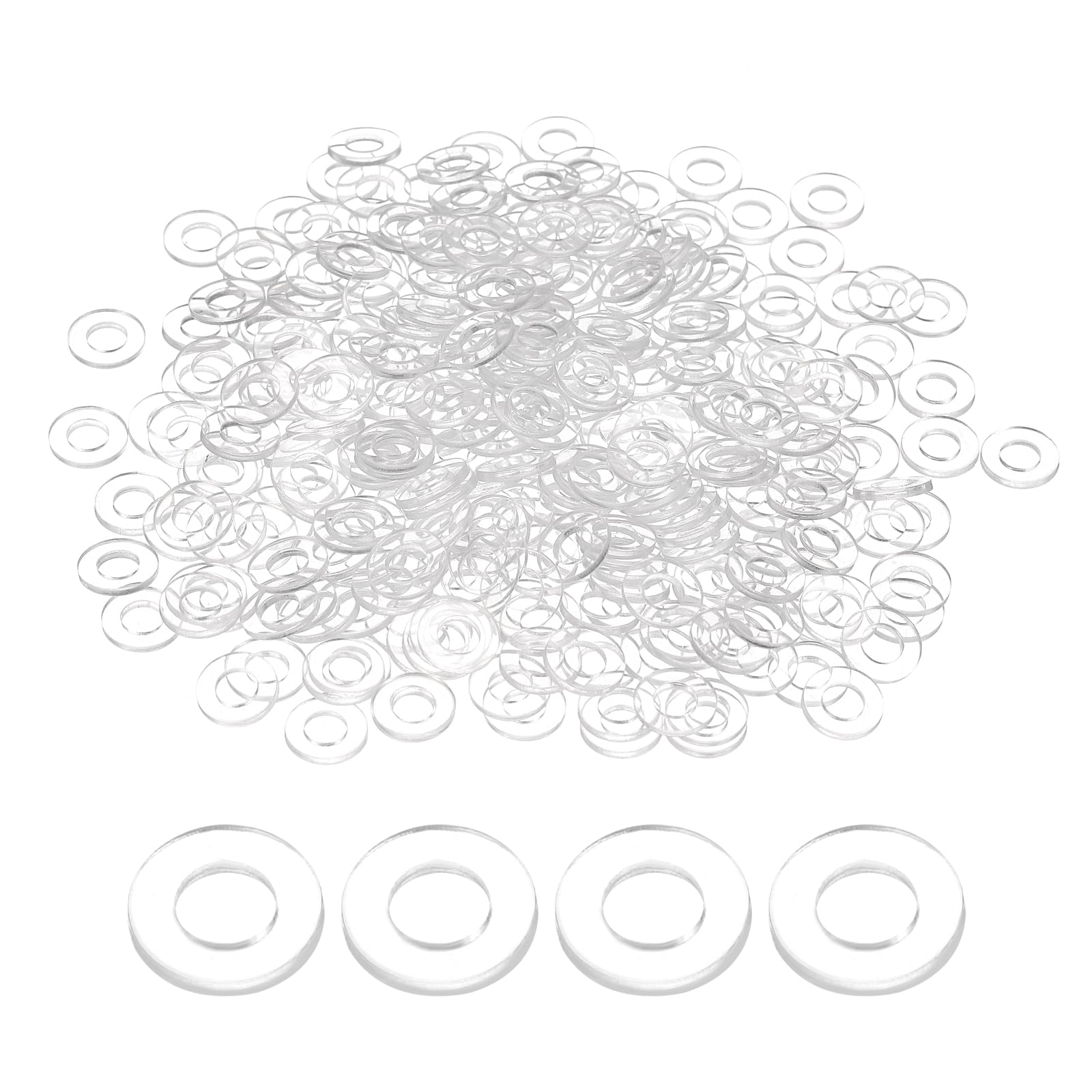 sourcing map 300pcs M4 PVC Flat Washers 4mm ID 10mm OD 1mm Thick Sealing Gasket Ring Spacer Water Hose Washers Replacement for Water Pipe Hose