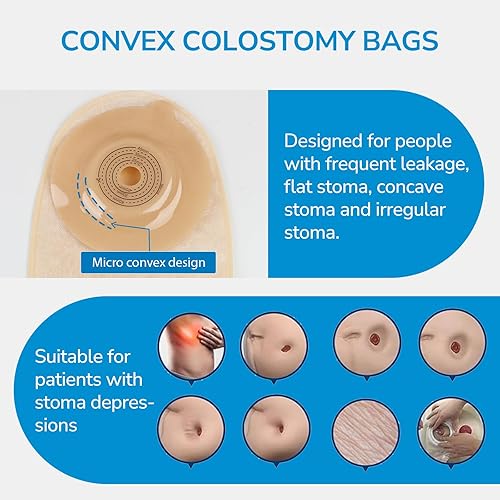 Miniatura 3 de 15 bolsas de colostomía de 2 piezas, suministros de colostomía, bolsas de ostomía convexas de 1.772 in de profundidad para estomas retraídos, bolsa