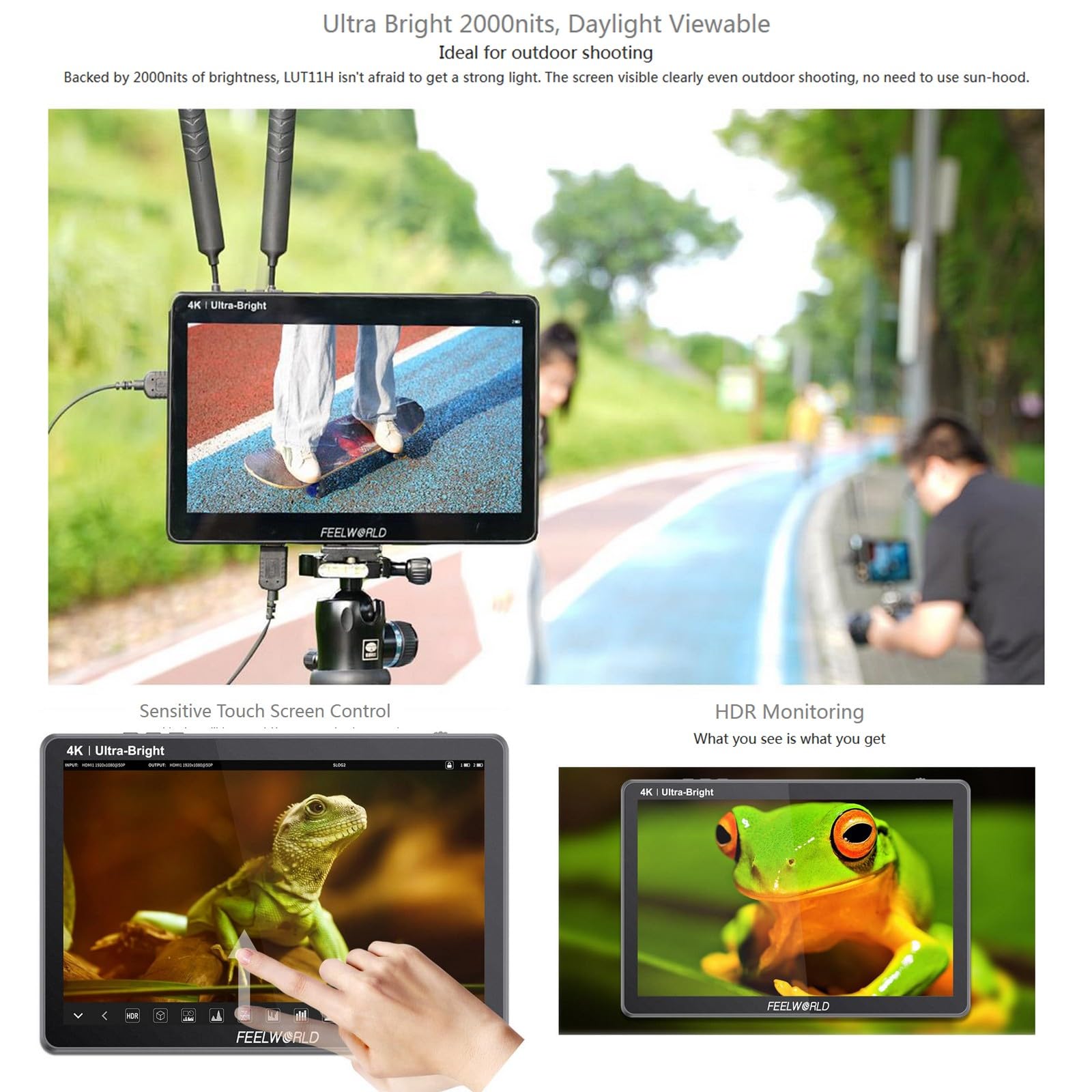 Amazon | FEELWORLD LUT11H 10.1 インチ超高輝度 2000nit タッチ