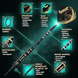 IgnatGames Premium Soft Tip Darts - 6/12 Pack Brass Barrels with Aluminum Shafts, 16 GlideXPro Flight Set, Tool Kit, Giftable Case & 100 Extra Tips