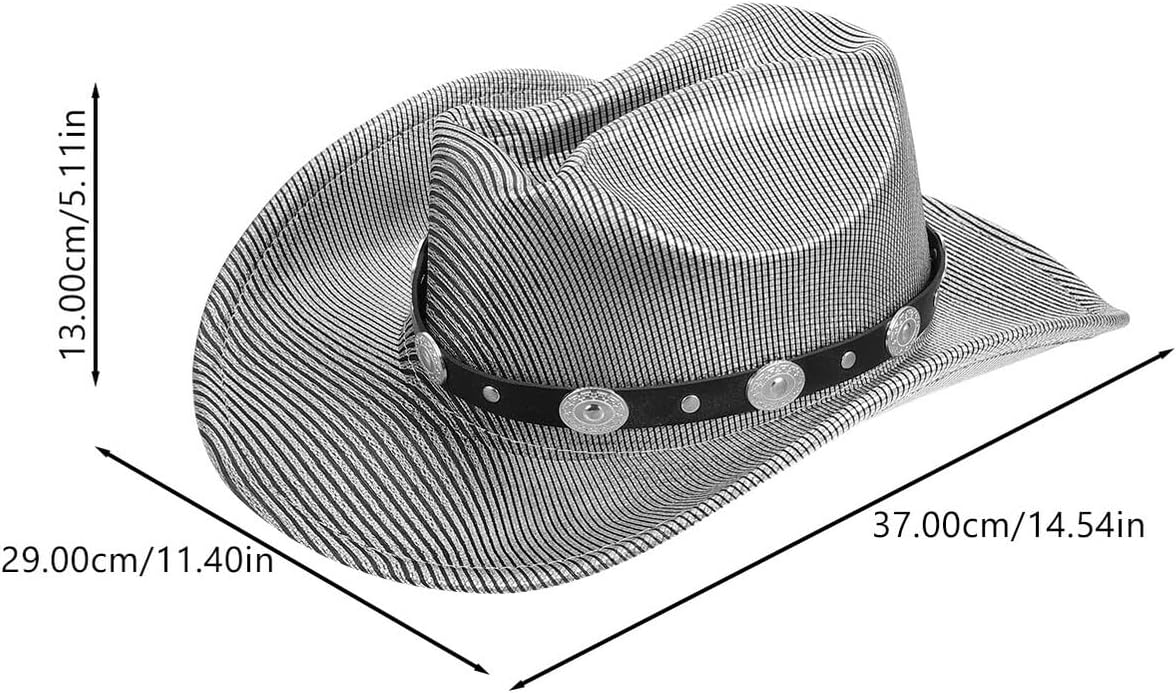 Shiny Silver Gray Cowboy Hat with Wide Brim for Men and Women Western Outdoor Travel Party Dress-up Performance Accessory