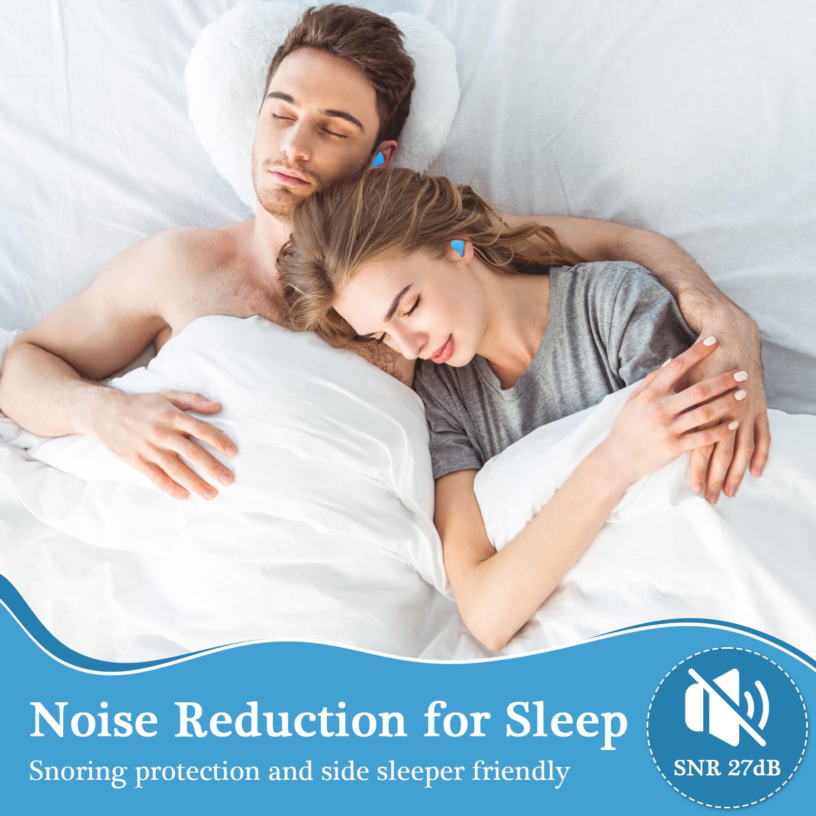 Wanocean Tappi Auricolari in Silicone per Dormire, 8 Paia di Tappi Auricolari Riutilizzabili Impermeabili Antirumore, Morbidi e Modellabili, SNR 27dB, Utilizzati per Proteggere l'udito di Chi Russa