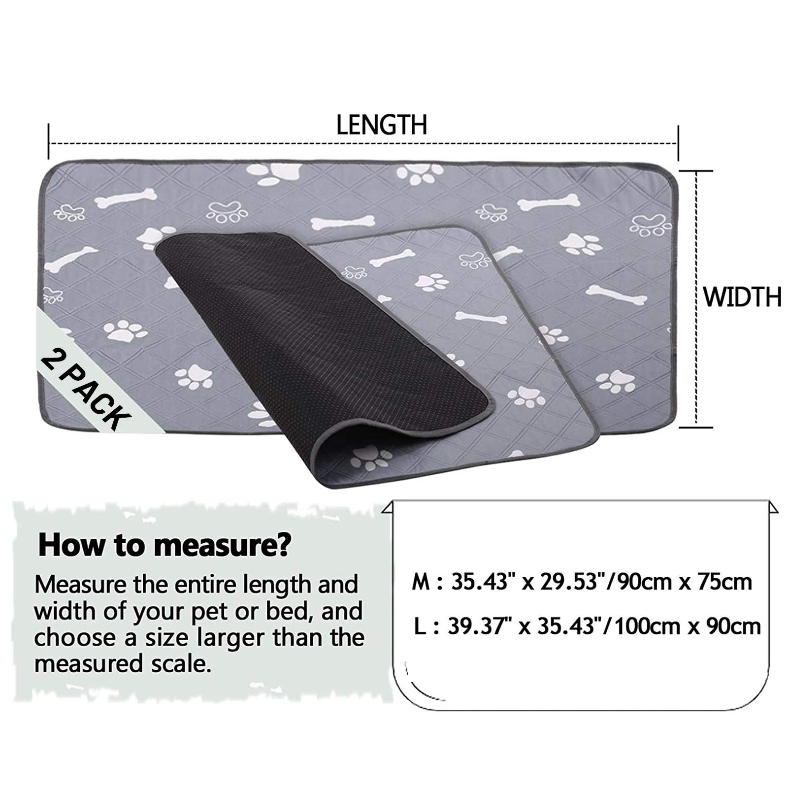 2 Pack Réutilisable Tapis Éducateur Chien,Tapis De Dressage Chien Chat De Dressage Lavable, Absorbant Rapide, Tapis De Propreté pour Chien avec Base Imperméable Et Antidérapante
