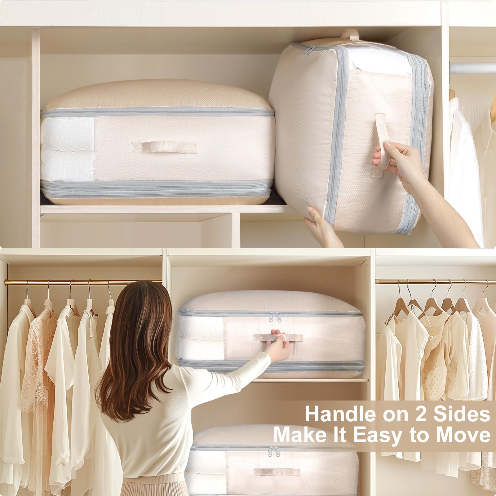 DIMJ Bettwäsche Organizer Aufbewahrung Bettdecken