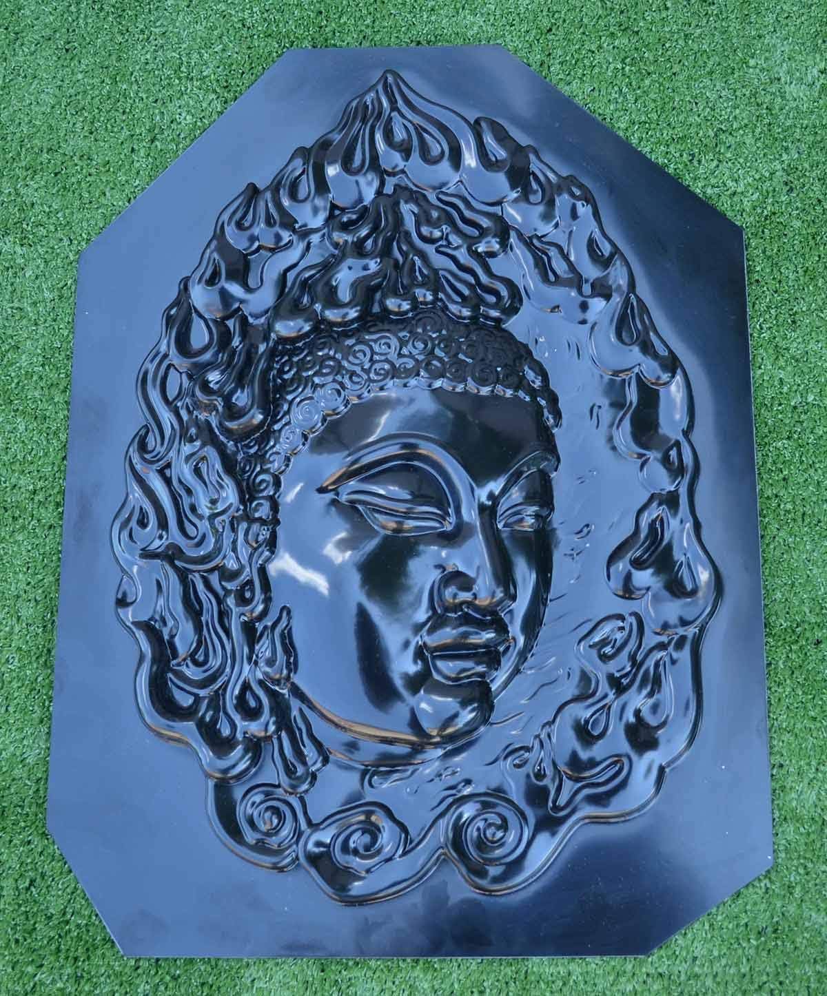 SvitMolds Buddha Face Plastic Mold for Plaster, Soap and Concrete – Reusable Casting Mold for DIY Crafts, Home Décor and Sculpture Face Buddhism Handmade Art D21