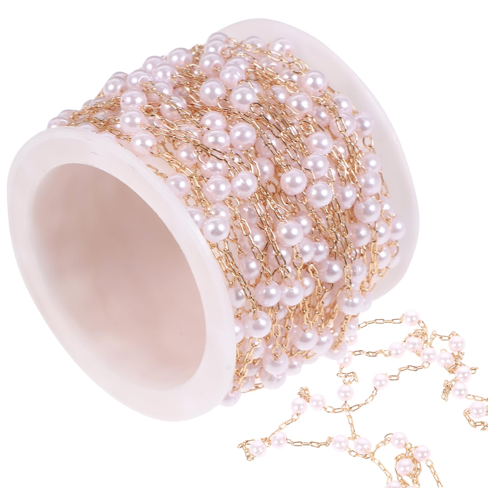 Chaîne perles dorées laiton pour atelier de création bijoux en famille