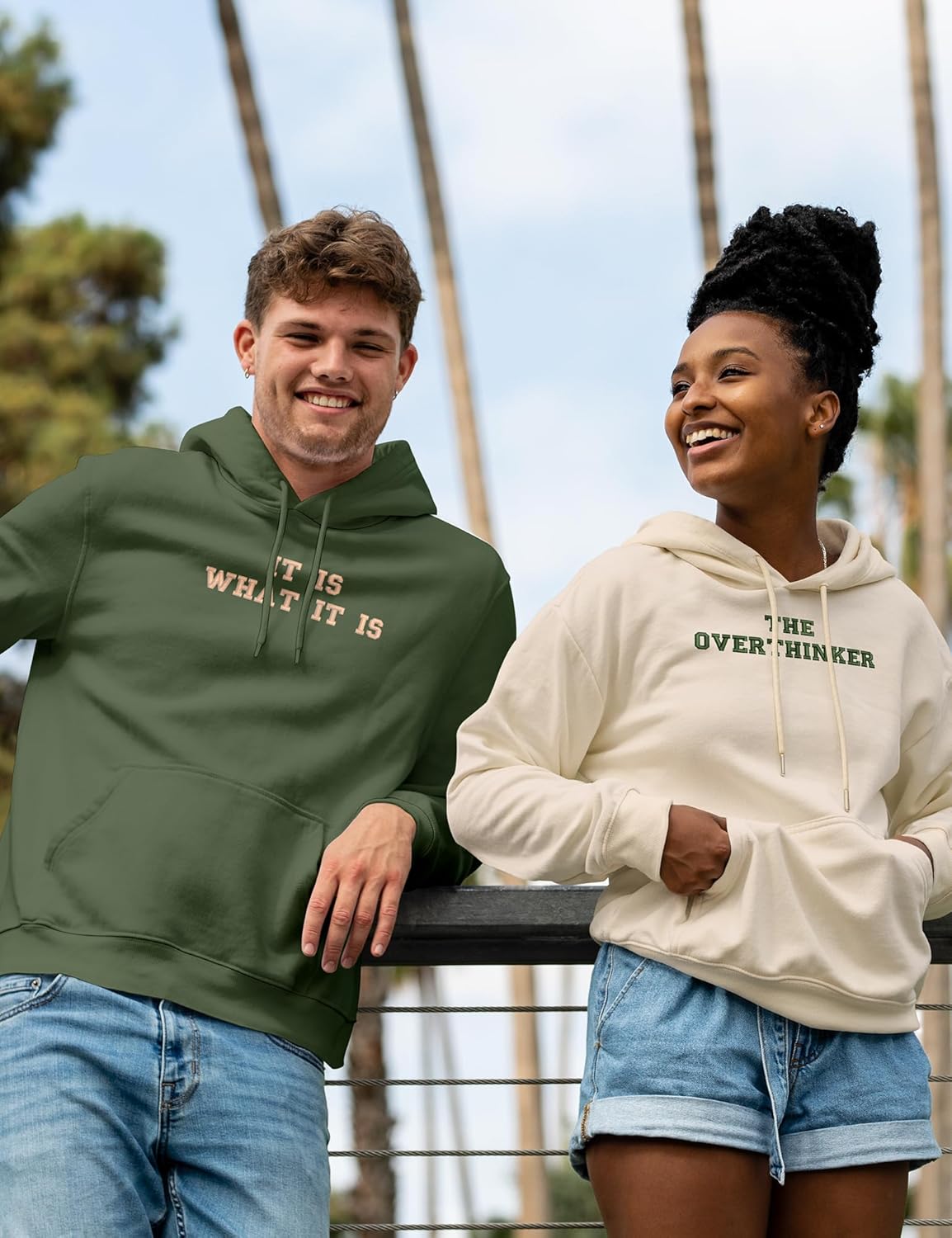 Embroidered Funny Relationship Dynamics Matching Hoodies for Couples – Couples Hoodies Viral Internet Slang & Personality Prints Multi - Image 3
