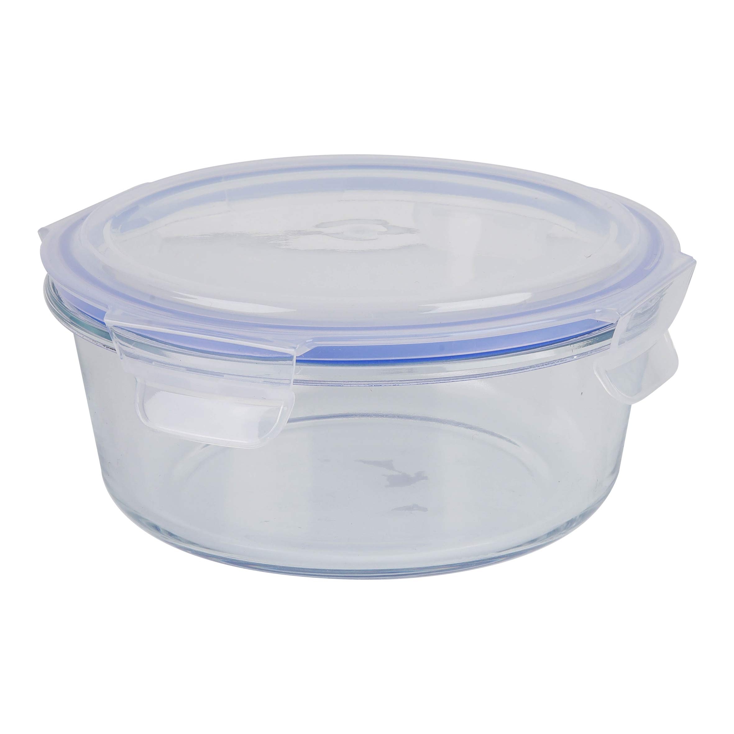 AxentiaGlass Food Storage Container, Plastic, Clear/Blue, ca. 950 ml
