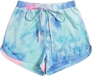 1111 Sport Shorts Yoga Dance Short Pants Summer Athletic Shorts Tie Dye Activewear Loose Casual Running Shorts with Drawstring Elastic Waist Shorts for Workout Gym Running
