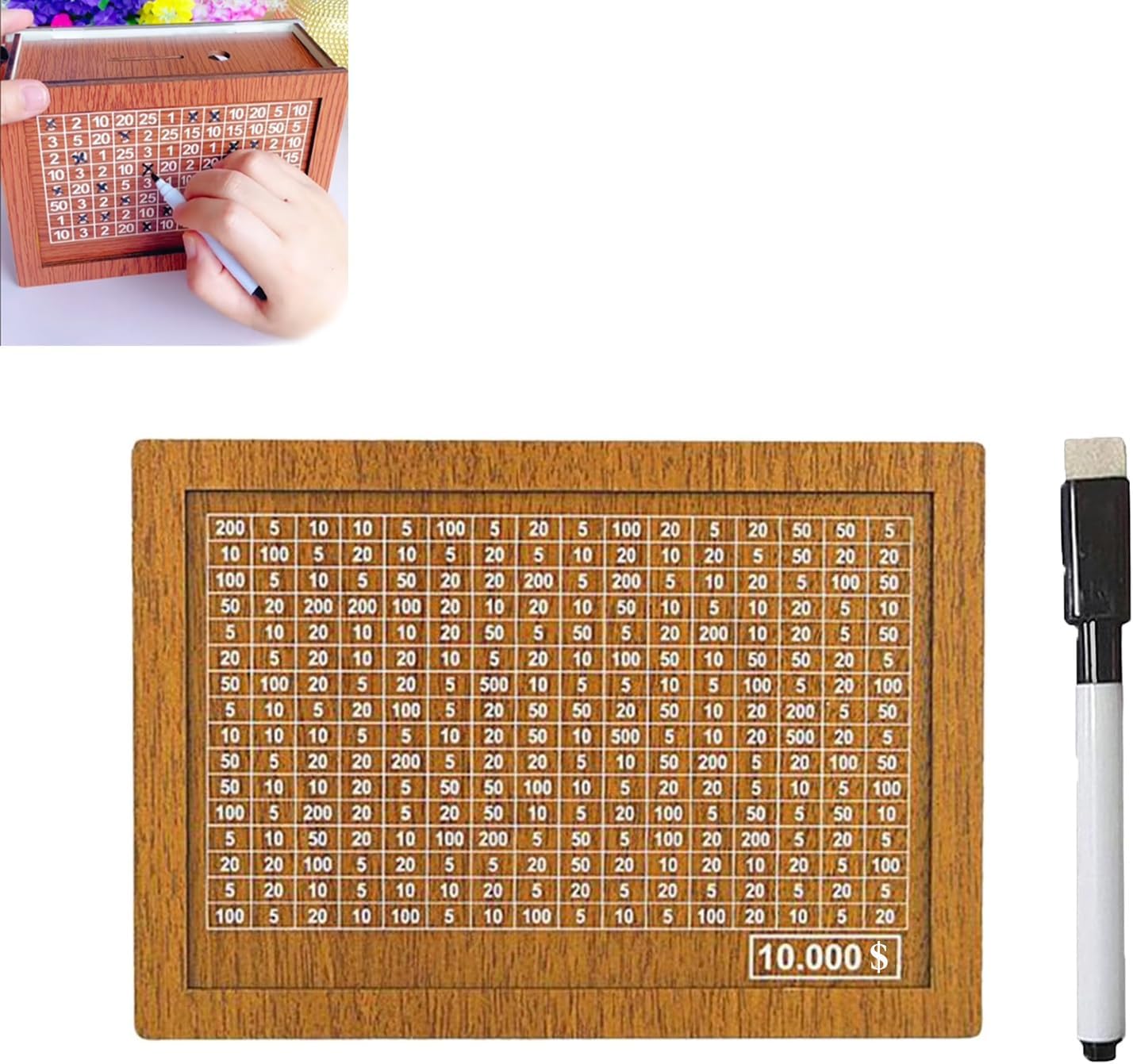 Cash Vault Wooden Savings Box, Cash Box Kakeibo, Wooden